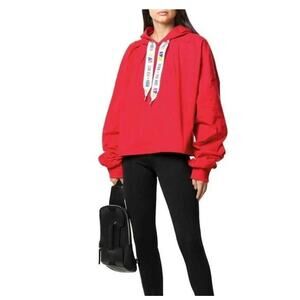 Reebok by Pyer Moss Red Hooded Sweatshirt Size Small Oversized